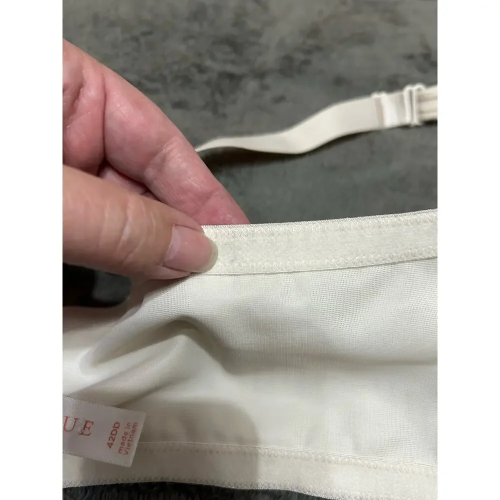 Cacique Simply Wire Free T-shirt Bra, cream with gold stripes and lace, 42DD - Picture 13 of 15